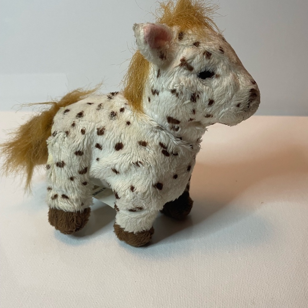 Fur Real white and brown Spotted walking Horse Toy EUC about 6in tall